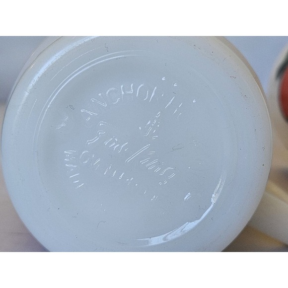 Anchor Hocking Fire King Apple Super Fruit Mug Milk Glass Glassware USA 3.5in x3 - Picture 15 of 16